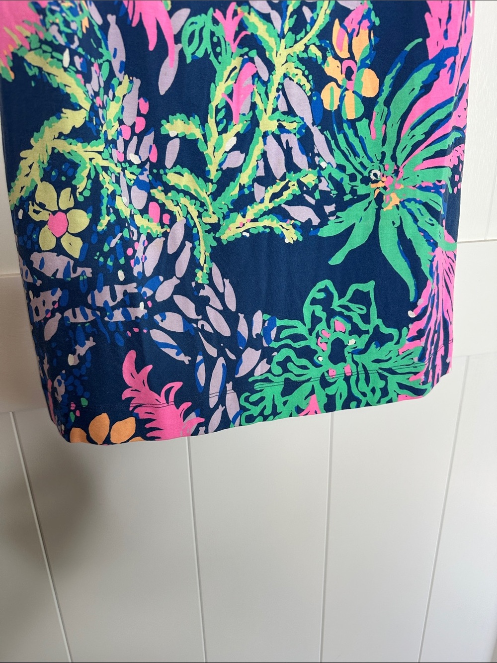 Lilly Pulitzer Navy Tropical Shift Dress in Pink & Green Size Small - Picture 3 of 4